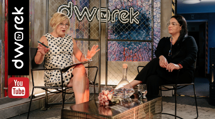 Renata Głowacka i Małgorzata Bambrowicz w studio Dworek TV