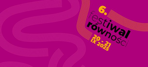 Grafika promująca 6. Festiwal Równości 2025 - tytuł na fioletowym tle.