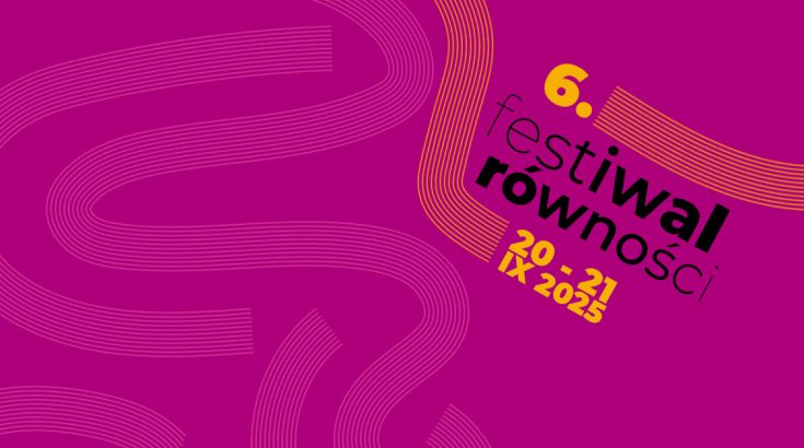 Grafika promująca 6. Festiwal Równości 2025 - tytuł na fioletowym tle.