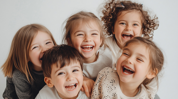 Na fotografii grupa roześmianych dzieci.
